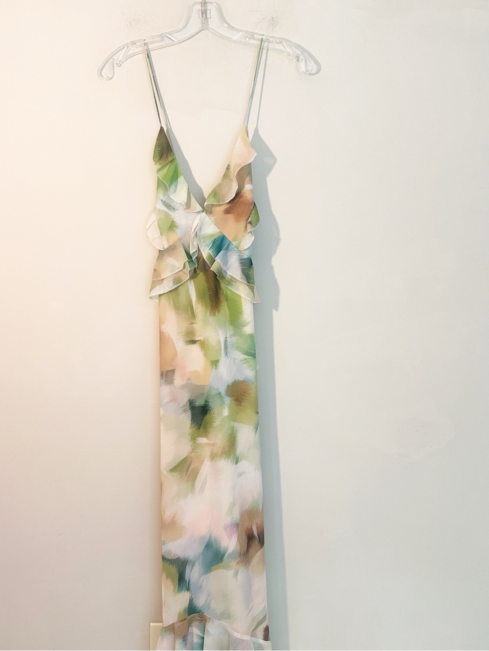 NEW $298 Favorite Daughter The Who Me botanical Ruffle maxi dress women sz XXS - Picture 5 of 10